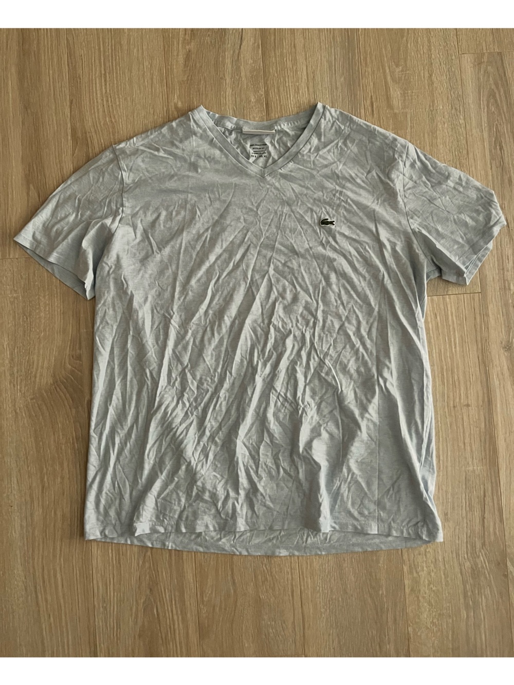 Lacoste Men’s Pima Cotton T-Shirt Short Sleeves Light Heather Blue - Size XL